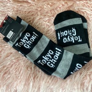Tokyo Ghoul OS Ons Size Fits Most Black White Gray Socks